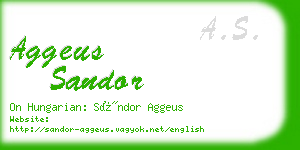 aggeus sandor business card